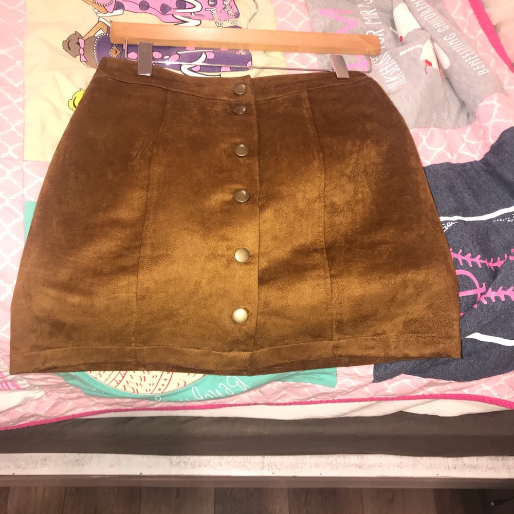 Tan suede skirt